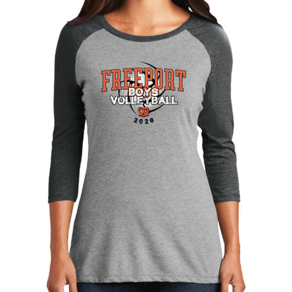 Freeport Boys VB 2026 Logo 3 - Women's Perfect Tri ® 3/4 Sleeve Raglan Thumbnail